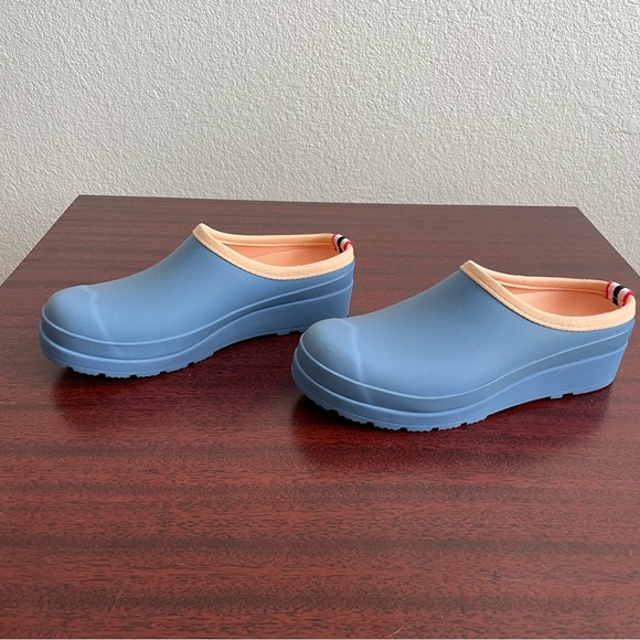 Hunter Play Women’s Blue Rubber Clog Slip Ons - Picture 3 of 7